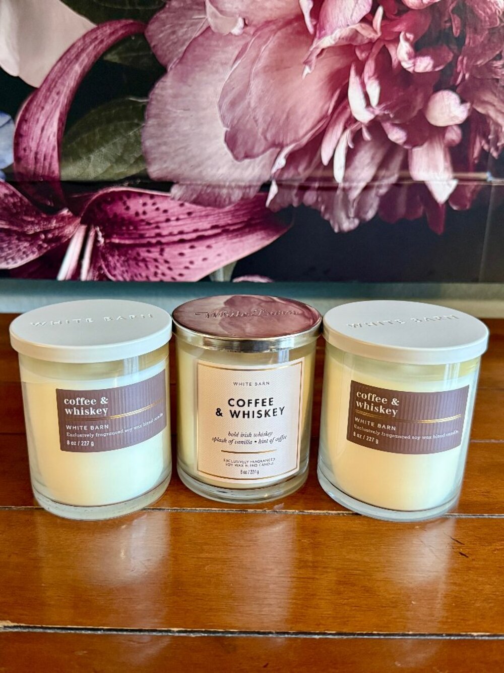 NEW 3-Pc COFFEE WHISKEY Single Wick Candles Bath & Body Works TRIO
